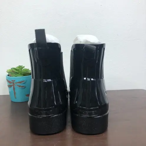 Hunter NEW  Original Refined Chelsea Black Glossy Ankle Boots Women's 6