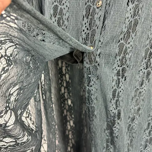 Vtg Y2K Wet Seal Lace Mesh Overlay Maxi Skirt Small Fairy Grunge Whimsigoth Blue