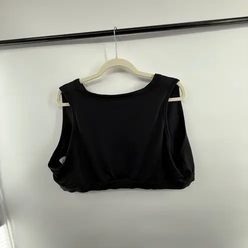 Reebok  Black Wrap Front Sports Bra Crop Top Plus Size 26/28 Activewear