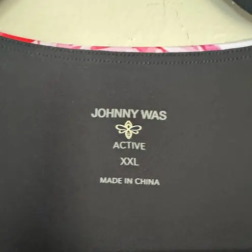 Johnny Was Bee Active Rose Patch Cross Hem Sports Bra athletic boho Size XXL