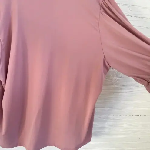 Adrienne Vittadini Plus Size 3X Pink Mauve Blouse 3/4 Sleeve Embroidered