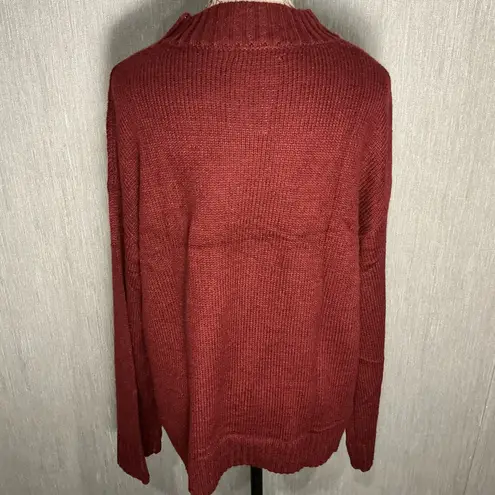 Elegant Maroon Oversized Sweater Size Medium Red