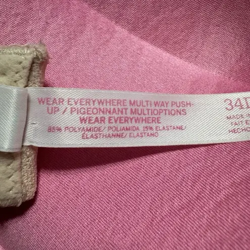 Victoria's Secret  PINK Wear Everywhere Multi-Way Push-Up Bra 34DD No Straps Nude
