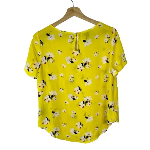 simply styled Petite Yellow Floral Short Sleeve Blouse MP