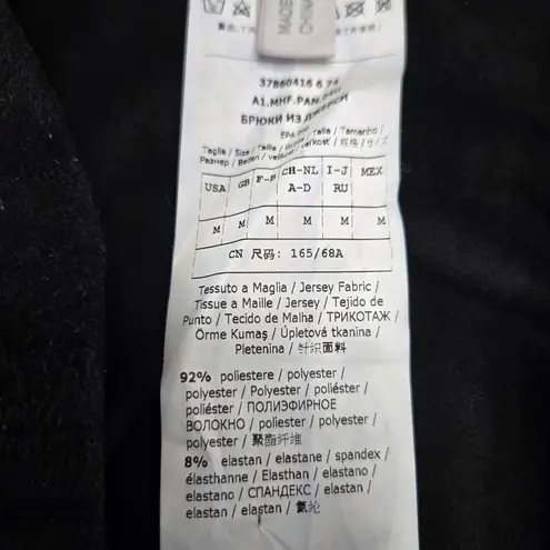 Max Mara Leisure Black Faux Suede Matte Jersey Straight Slim Pants Size Medium