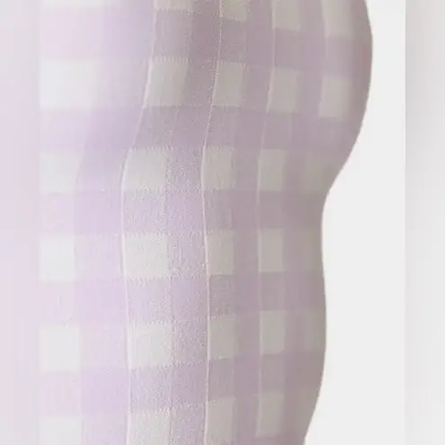 Sweaty Betty  Seamless Cropped Tank Gingham Check Purple & White Small