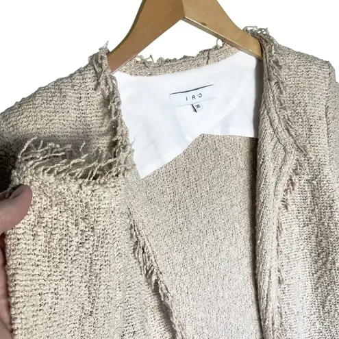 IRO Women’s Shavani Short Cropped Fringed Jacket Light Tan