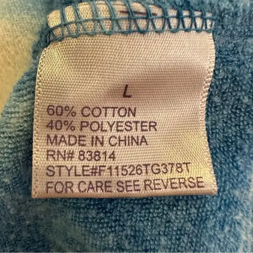 Te Verde Tie Dye Hoodie Sweatshirt Women's Size Large Blue White Long Sleeve