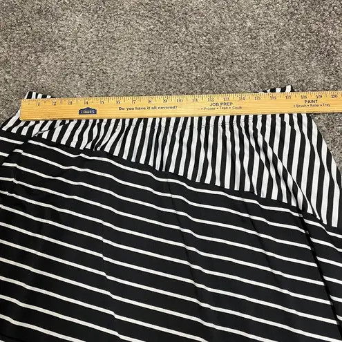 kim rogers Women 2X Skirt Black White Stipe Patterns Elastic Waist Long Modest