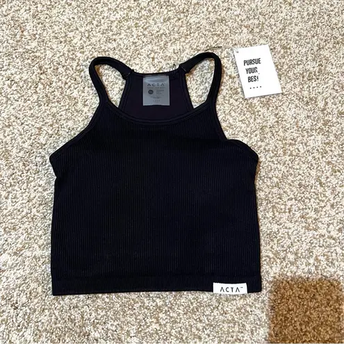 ACTA NWT  Seamless Ribbed Tank Bra Black Size XS