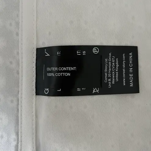 NWT Corset Story White Cotton Embroidery Anglaise Overbust with Gathered Bust Size undefined