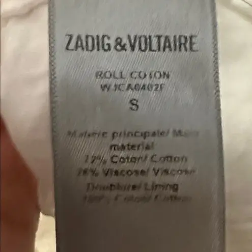 Zadig & Voltaire  Roll Cotton White Lace Mini Dress with Pockets Size Small‎