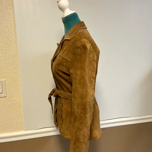 wilson's leather Vintage 2000s Wilson’s Leather Suede Belted Coat |Women’s Small Boho Western Y2K