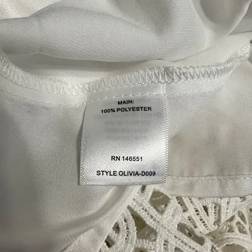 Olivia Culpo x Le Tote White Medallion Lace High Neck Midi Dress size Large