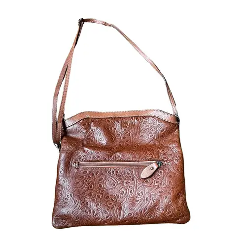 Borse In Pelle Genuine Leather Artisan Stamped Leather Crossbody Bag