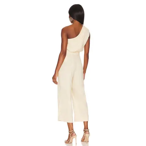 Free People  Avery Jumpsuit Size 4 Washed Out Cream One Shoulder New