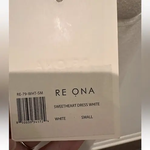 Re Ona Sweetheart Midi Dressin White Sz S