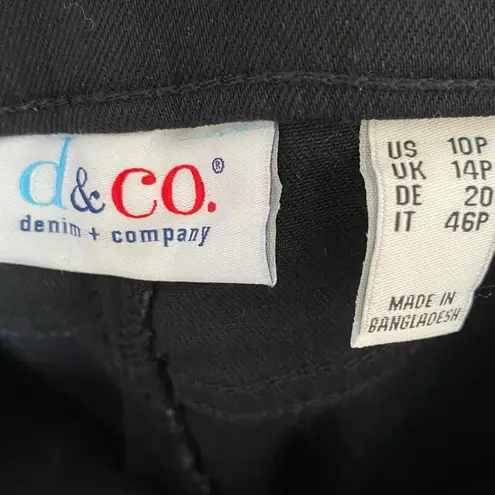 Denim & Co NWOT Easy Stretch Straight Leg Crop Jeans Size 10 Petite Black