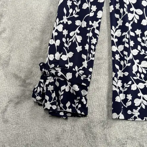 Banana Republic  Shirt Women Small Blue White Floral Flowers Casual Office Travel