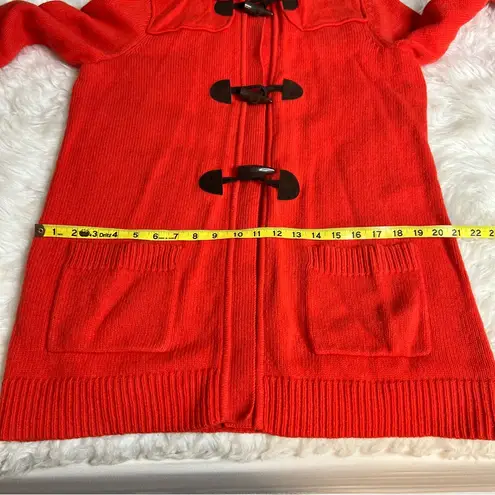 Lauren Ralph Lauren Lamb’s Wool Hooded Sweater Coat Horn Toggle Buttons Wmns XL