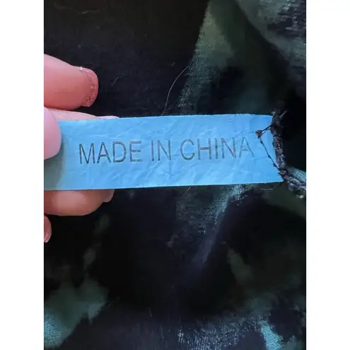 H&J Women Size 1X Water Color Print Denim Jean Jacket Artsy Buttons Cotton City