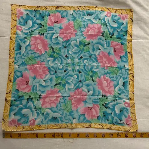 Blue and pink floral print bandana 0184