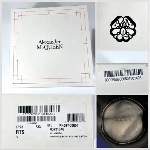 Alexander McQueen Mini The Curve Leather Crossbody Bag Electric Blue NEW