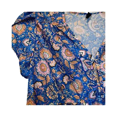 Emery Rose Large Blue and Yellow Paisley Blouse​​