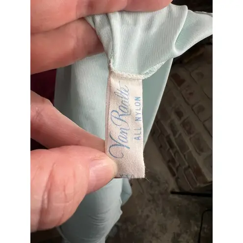 bed jacket satin lace aqua Blue Size L