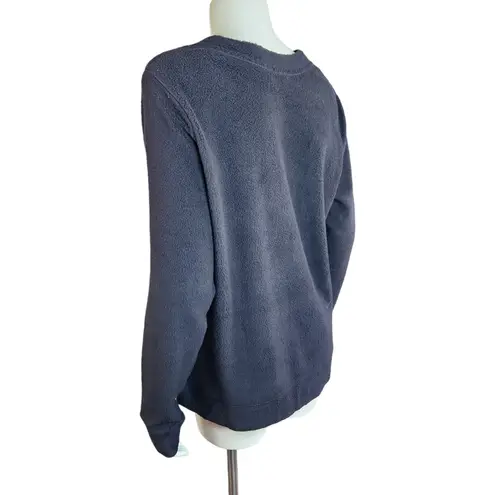 Denim & Co . Comfort Zone Baby Sherpa Crewneck Pullover Sweatshirt Black Small