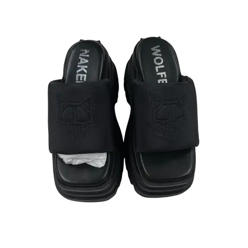 Naked Wolfe  - Delicious Chunky Sole Platform Slide Sandals in Black