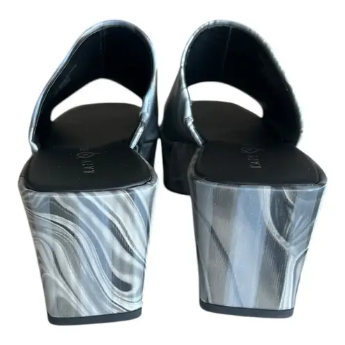 Katy Perry The Busy Bee Slide Women's Black and Gray Platform Shoes Size 8.5M