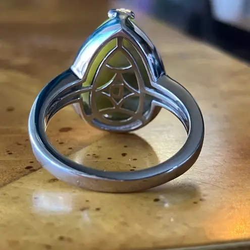 Natural Connemara Marble Sterling Silver Claddagh Ring Size 7