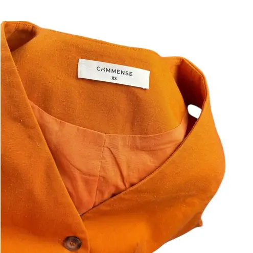 Commense Orange Vest + Pants Set Cotton Linen Two Piece Set Womens XS NWT