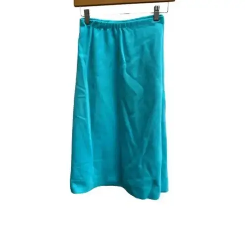 Montgomery Ward 1970's 2 Piece Turquoise Skirt Smock Blouse Set Lace Trim NOS Blue Size 16