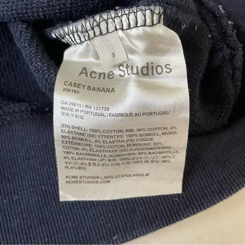 Acne Studios Banana Emoji Embroidered Black Yellow Crewneck Sweatshirt Size S