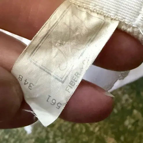 Vintage Jezebel white bridal bra corset bustier, size 34B