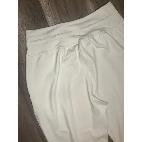 Old Navy  Active Powersoft Jogger Pants L Cream High Rise Pockets Ribbed Co Dry