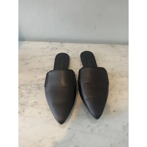 Oliver Cabell Shoes Womens Size 7 Black Leather Pointed Toe Mules Slides Italy