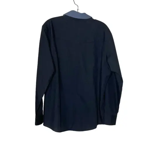 ELY Country Charmers Western Shirt USA Flag Horses Black Snaps Vintage 70’s Blue Size L