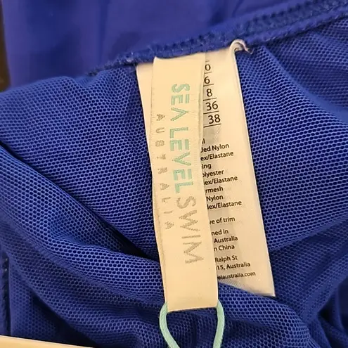 💕SEA LEVEL💕 Eco Essentials Keyhole Halter One Piece Swimsuit Cobalt Blue 6 NWT