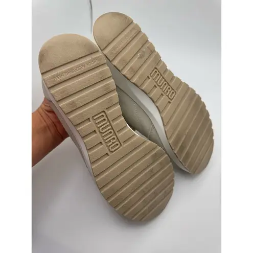 Munro Sutton leather Sneaker in gray silver size 7.5M