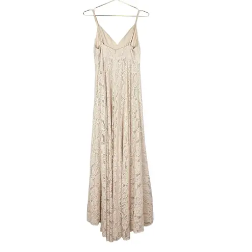BHLDN NWT Fame & Partners Charlotte Dress Nude Lace Maxi Wedding Gown Dress 6