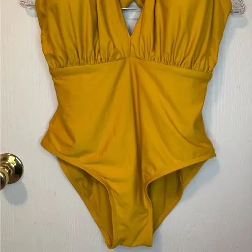 Allihop Vibrant Yellow One Piece with Plunging V