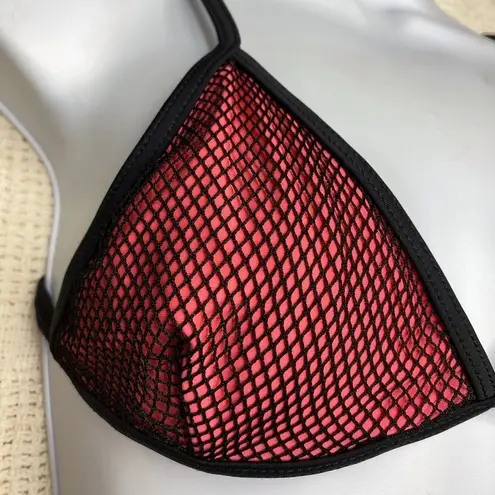 Beach Riot Mesh Overlay Bikini Top Watermelon nwt