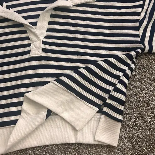 Blu Pepper  Striped Collared Pullover Sweater Women’s M Navy White
