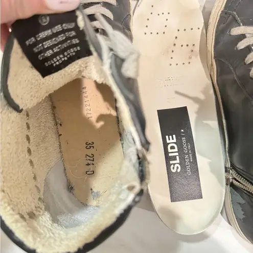 Golden Goose Slide Mid-Top Leather Stud Sneaker Size 35