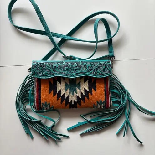 Montana West Teal Turquoise Southwestern Fringe Crossbody Bag