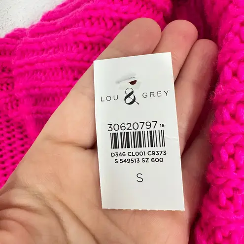 Lou & Grey for LOFT Pink Fringe Knit Turtleneck Sweater Women's Size Small