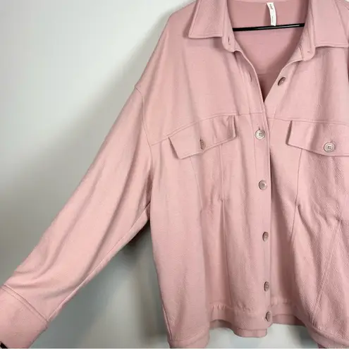 NAP Loungewear Pink Oversized Casual Shirt Jacket Shacket Size Medium